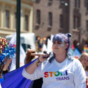 Christine Jentoft i Pride-tog