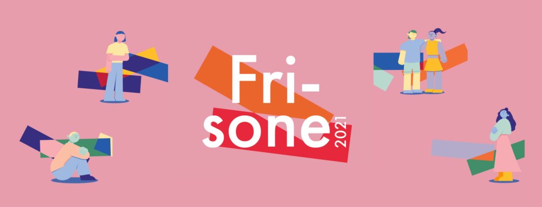 Rosaa headerbilde med "Fri-Sone" på